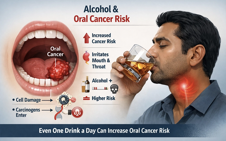 Even Moderate Drinking Raises Oral Cancer Risk in India - Veda Wellness