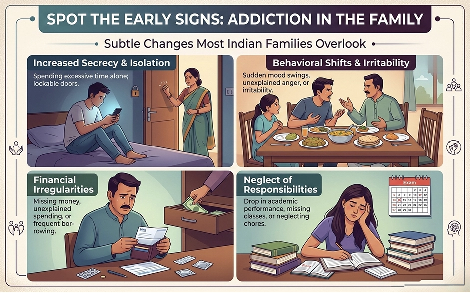 Early signs of addiction, common addiction symptoms and subtle substance abuse signs
