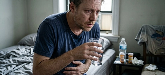Signs of physical dependence on alcohol or drugs such as tolerance and withdrawal symptoms